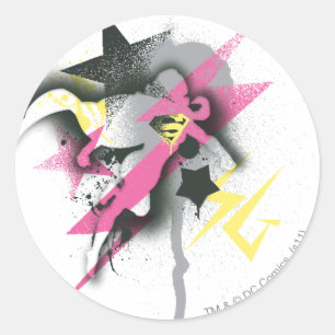 Supergirl Spray Paint Classic Round Sticker