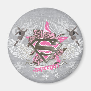 Supergirl Star and Roses Magnet