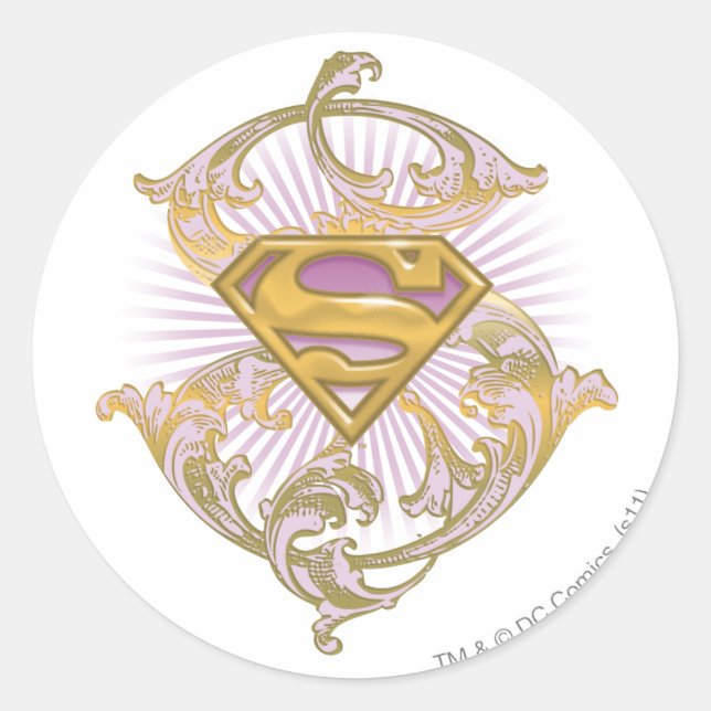 Supergirl Starbust Logo Classic Round Sticker (Front)