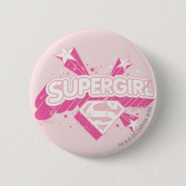 Supergirl Stars and Logo 6 Cm Round Badge (Front)