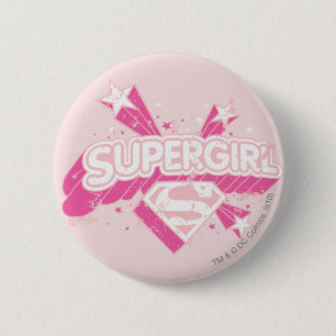 Supergirl Stars and Logo 6 Cm Round Badge