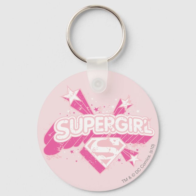 Supergirl Stars and Logo Key Ring (Front)