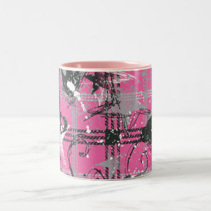 Supergirl Stars and Skulls Pattern Two-Tone Coffee Mug