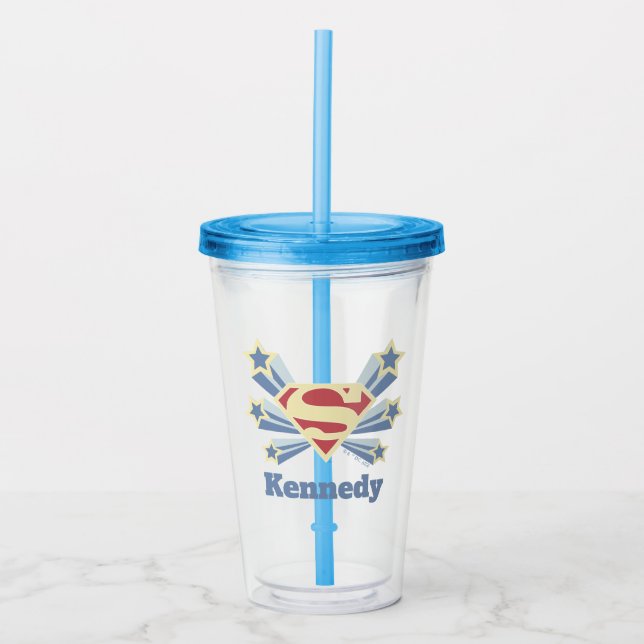 Supergirl Stars S-Shield Acrylic Tumbler (Front)