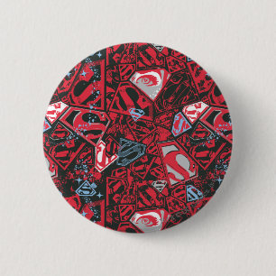 Supergirl Stary Red Pattern 6 Cm Round Badge