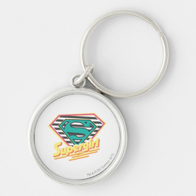 Supergirl Striped Logo Key Ring (Front)