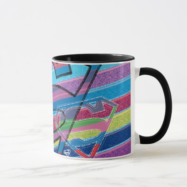 Supergirl Striped Rainbow Logo Mug (Right)