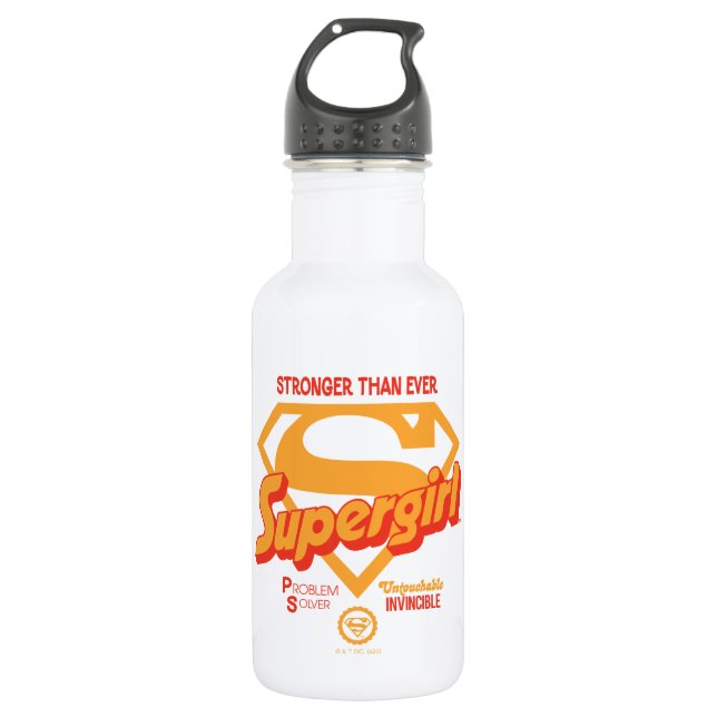Supergirl Stronger Than Ever Retro Graphic 532 Ml Water Bottle (Front)