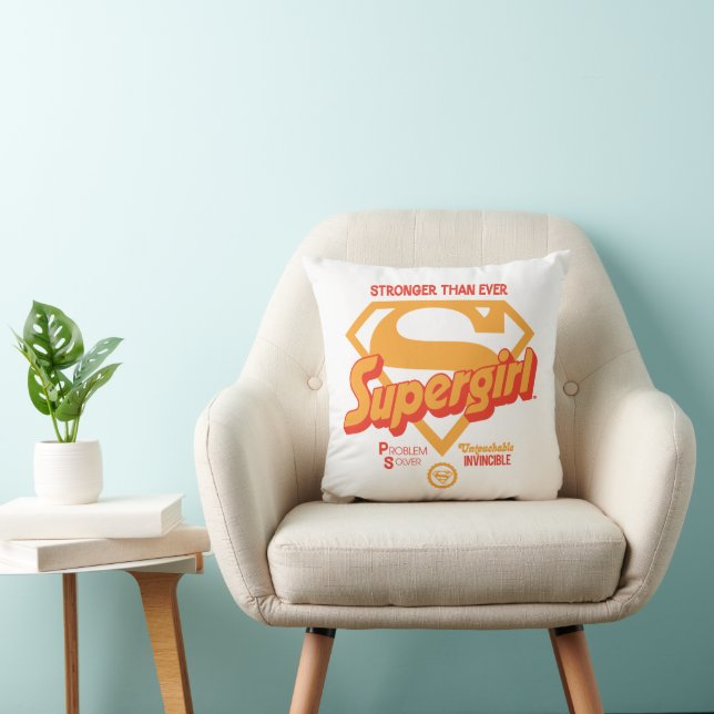 Supergirl Stronger Than Ever Retro Graphic Cushion (Chair)