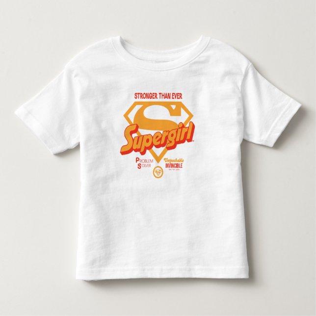 Supergirl Stronger Than Ever Retro Graphic Toddler T-Shirt (Front)