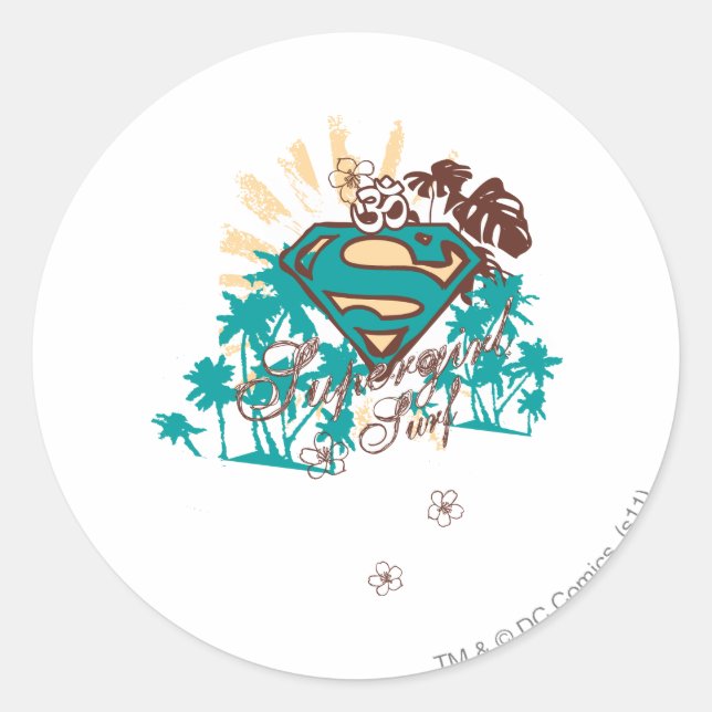 Supergirl Surf Classic Round Sticker (Front)