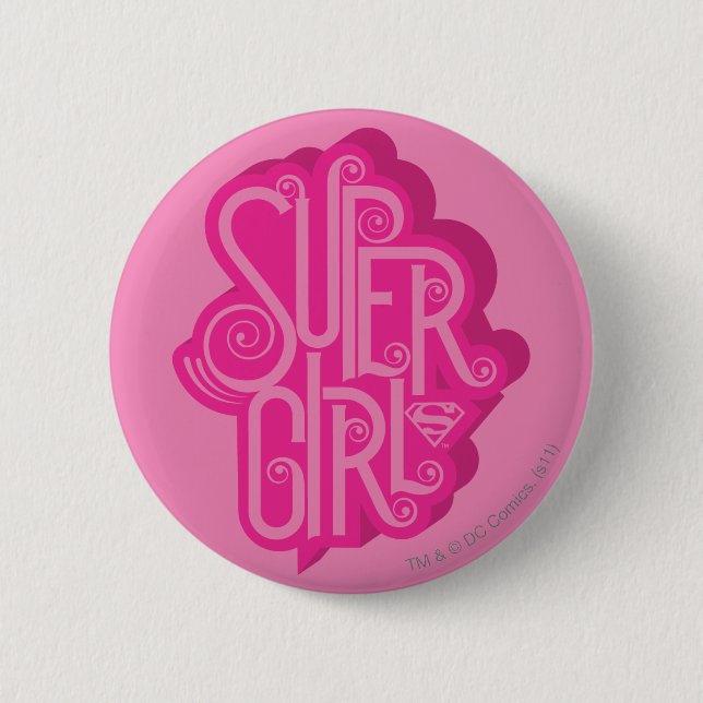 Supergirl Swirl 2 6 Cm Round Badge (Front)