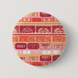 Supergirl Ticket Pattern Orange 6 Cm Round Badge