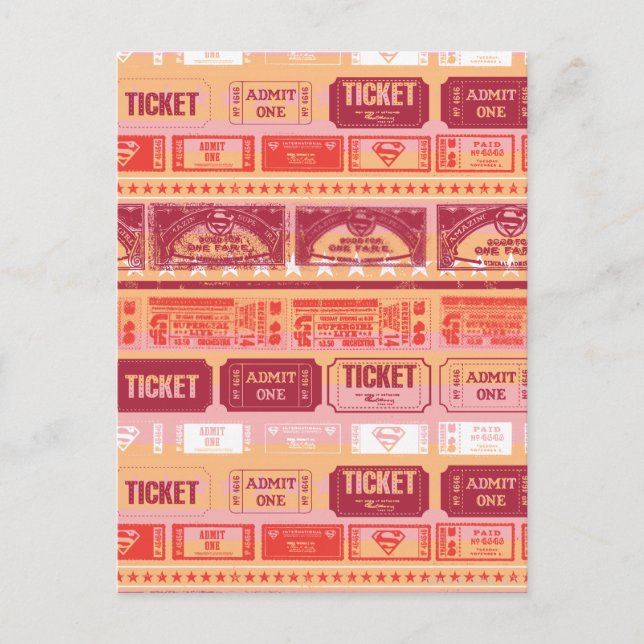 Supergirl Ticket Pattern Orange Postcard (Front)