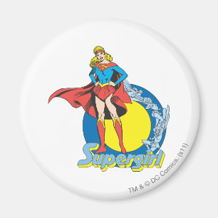 Supergirl with Logo Magnet