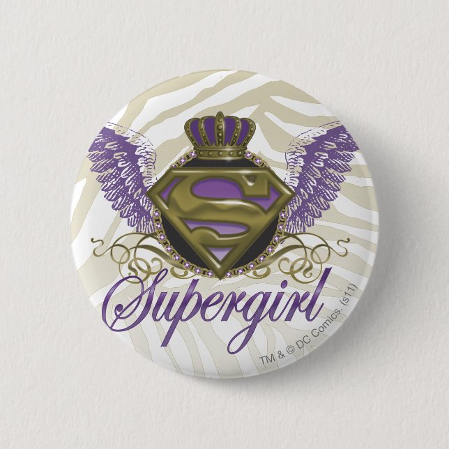 Supergirl Zebra Print 6 Cm Round Badge (Front)
