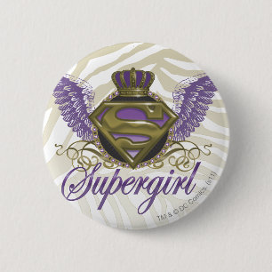 Supergirl Zebra Print 6 Cm Round Badge