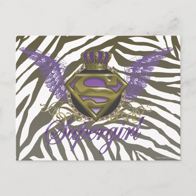 Supergirl Zebra Print Postcard (Front)