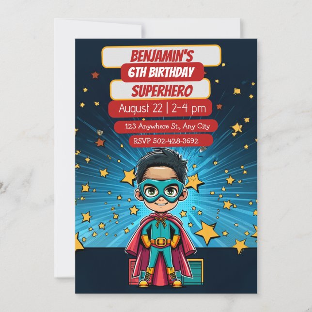 Superhero Adventure Awaits Party  Invitation (Front)