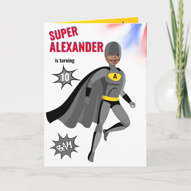 Superhero Amazing Unique Boy Fabulous Birthday Car Card (Front)