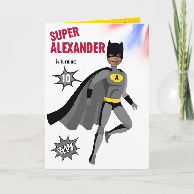 Superhero Amazing Unique Boy Fabulous Birthday Card (Front)