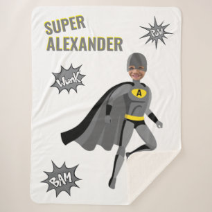 Superhero Amazing Unique Boy Fabulous Birthday She Sherpa Blanket