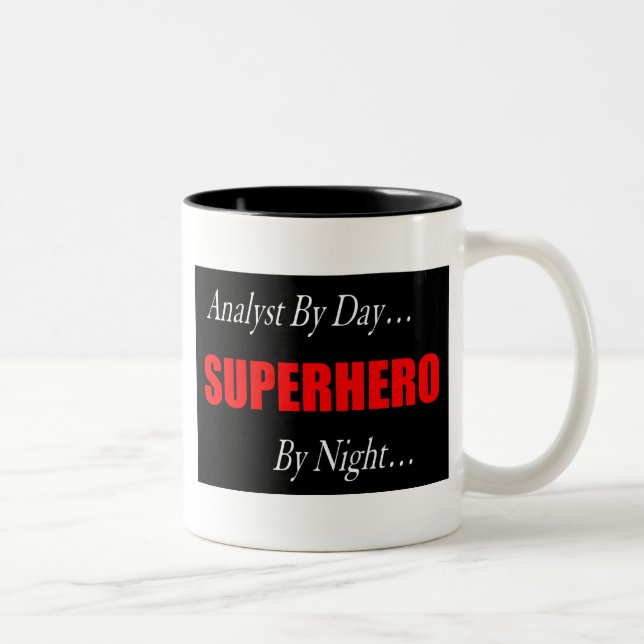 Superhero Analyst Two-Tone Coffee Mug (Right)