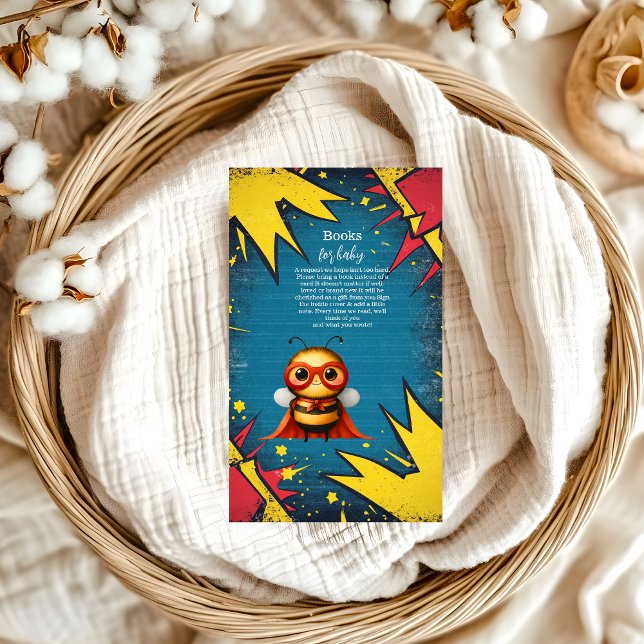 Superhero Animals Boy Baby Shower Books for Baby Enclosure Card (Creator Uploaded)