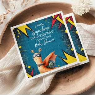 Superhero Animals Boy Baby Shower Napkin