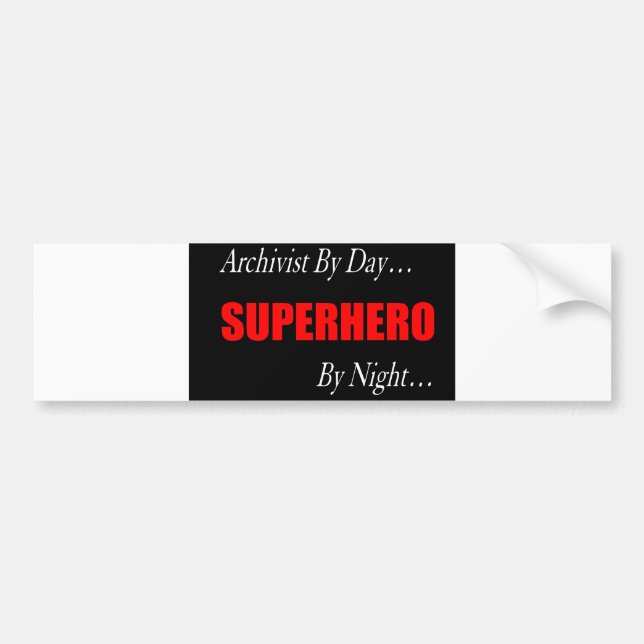Superhero Archivist Bumper Sticker (Front)