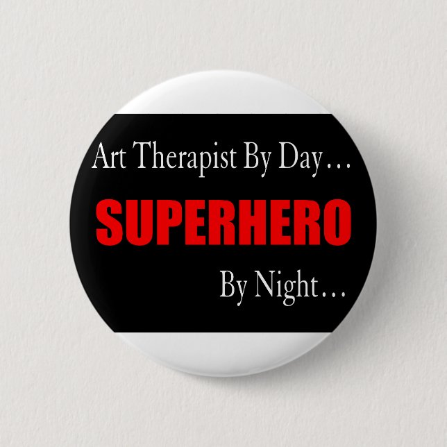 Superhero Art Therapist 6 Cm Round Badge (Front)