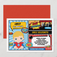 Superhero Baby Boy Shower / Comic Book Blonde Hair