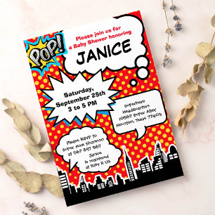 Superhero Baby Shower Party Invitation