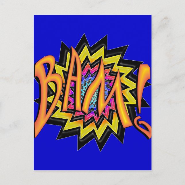 Superhero BAM! Postcard (Front)