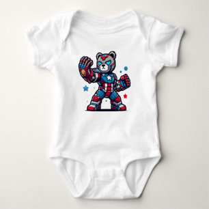 Superhero bear baby bodysuit