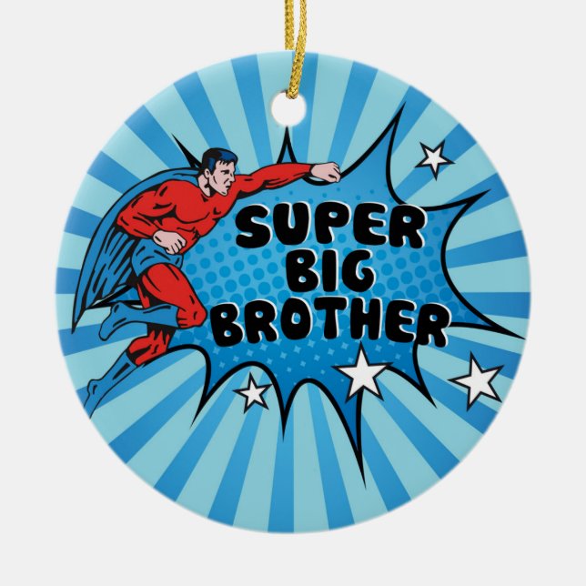 Superhero Becoming a Big Brother Ceramic Tree Decoration (Front)
