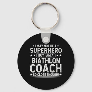 Superhero Biathlon Coach Funny Biathlon Coach Humo Key Ring