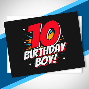 Superhero Birthday - 10 Year Old - 10th Birthday Postcard
