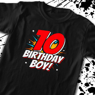 Superhero Birthday - 10 Year Old - 10th Birthday T-Shirt