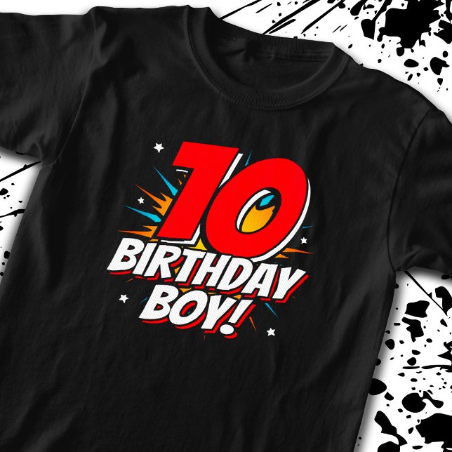 Superhero Birthday - 10 Year Old - 10th Birthday T-Shirt (Creator Uploaded)