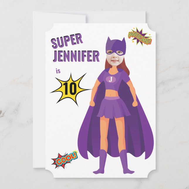 Superhero Birthday Awesome Fab Amazing Invitation (Front)