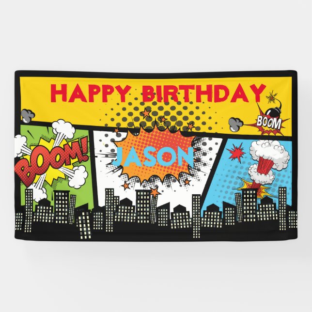 Superhero Birthday Banner (Horizontal)