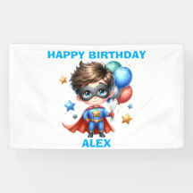 Superhero Birthday Banner | Kids Party Decoration