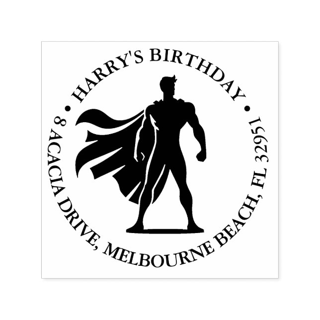 Superhero Birthday Bash Self-inking Stamp (Design)