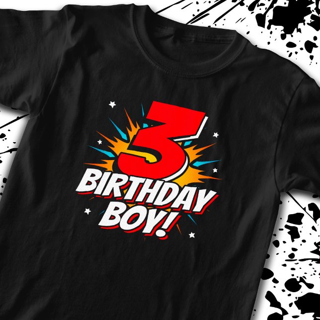 Superhero Birthday Boy - 3 Year Old - 3rd Birthday T-Shirt (Creator Uploaded)