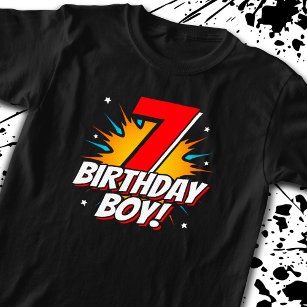 Superhero Birthday Boy - 7 Year Old - 7th Birthday T-Shirt