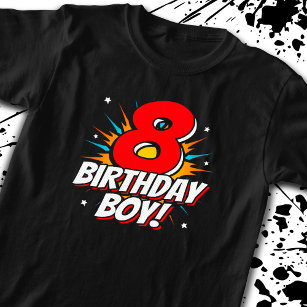 Superhero Birthday Boy - 8 Year Old - 8th Birthday T-Shirt