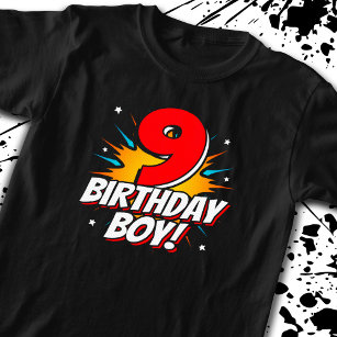 Superhero Birthday Boy - 9 Year Old - 9th Birthday T-Shirt