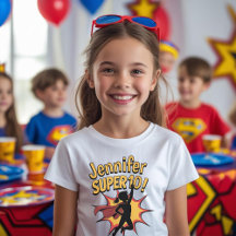 Superhero birthday girls outfit top