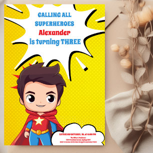 Superhero Birthday Invitation
